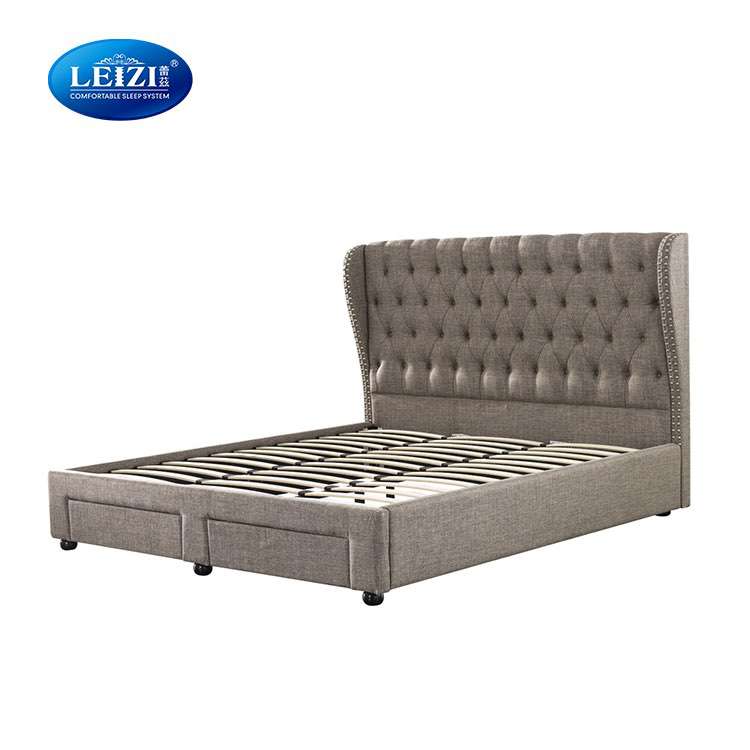 Queen Upholstered Bed With Storage Drawers
