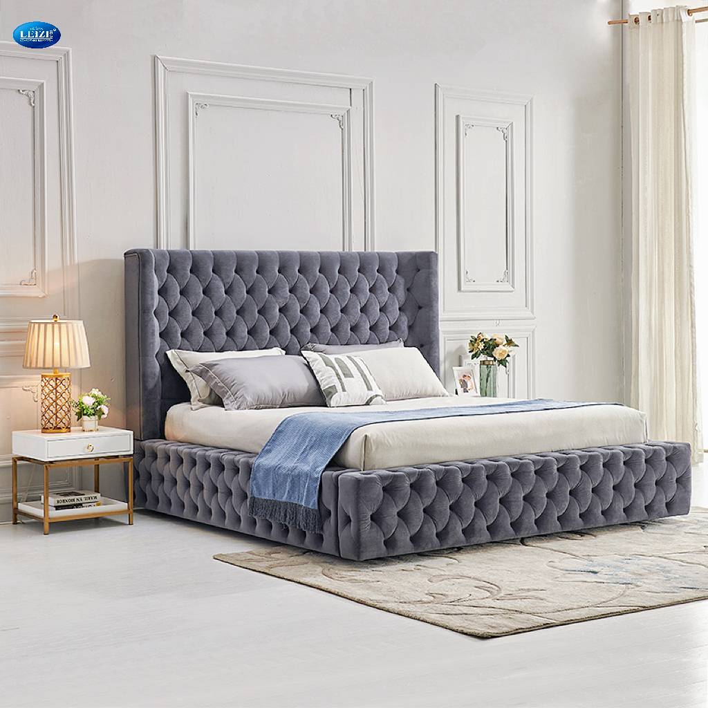  Upholstered Bed Manufacturers Custom Tufted Bed With Storage | B2202