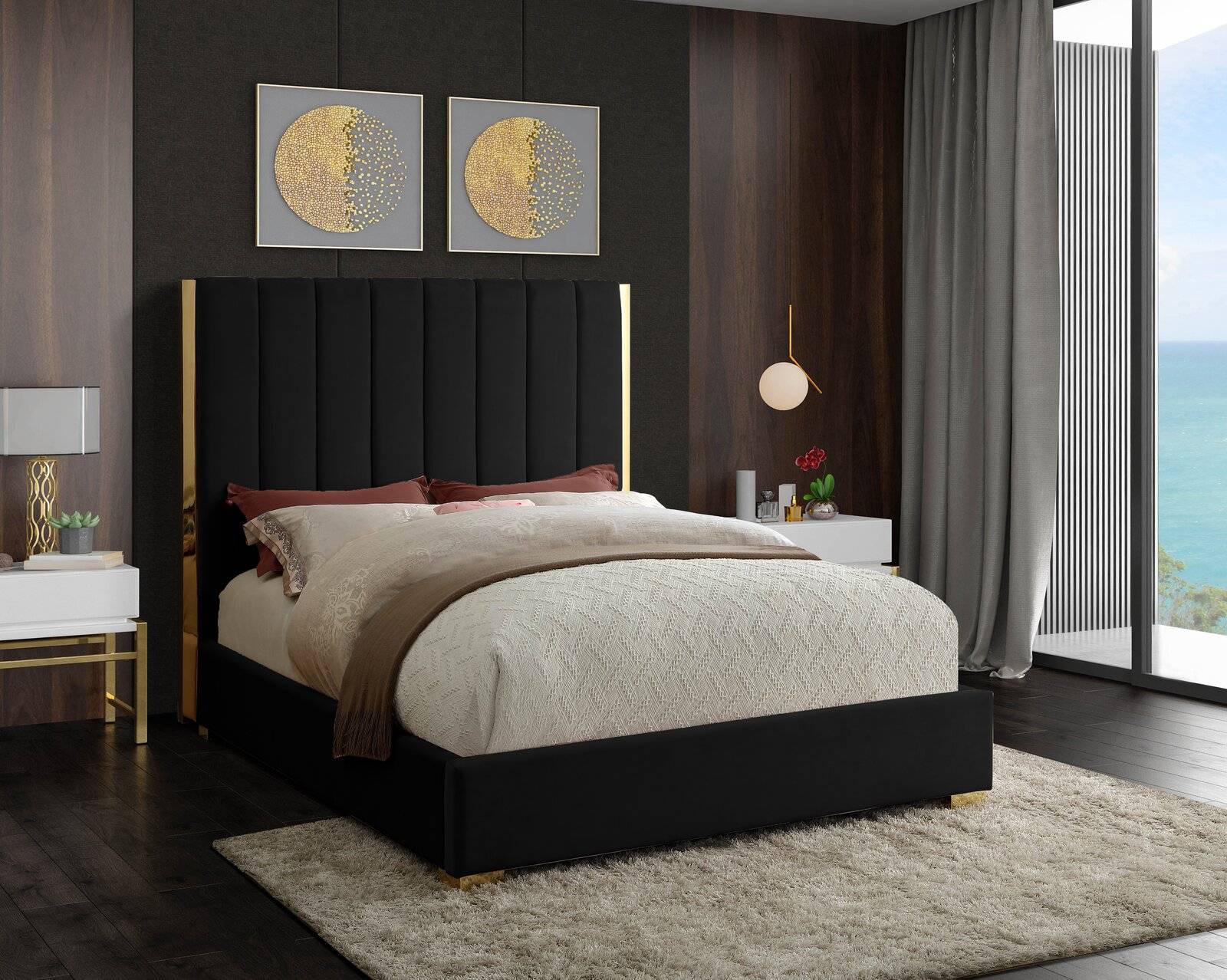 Bed Frame Manufacturers Custom Modern Soft Velvet Bed