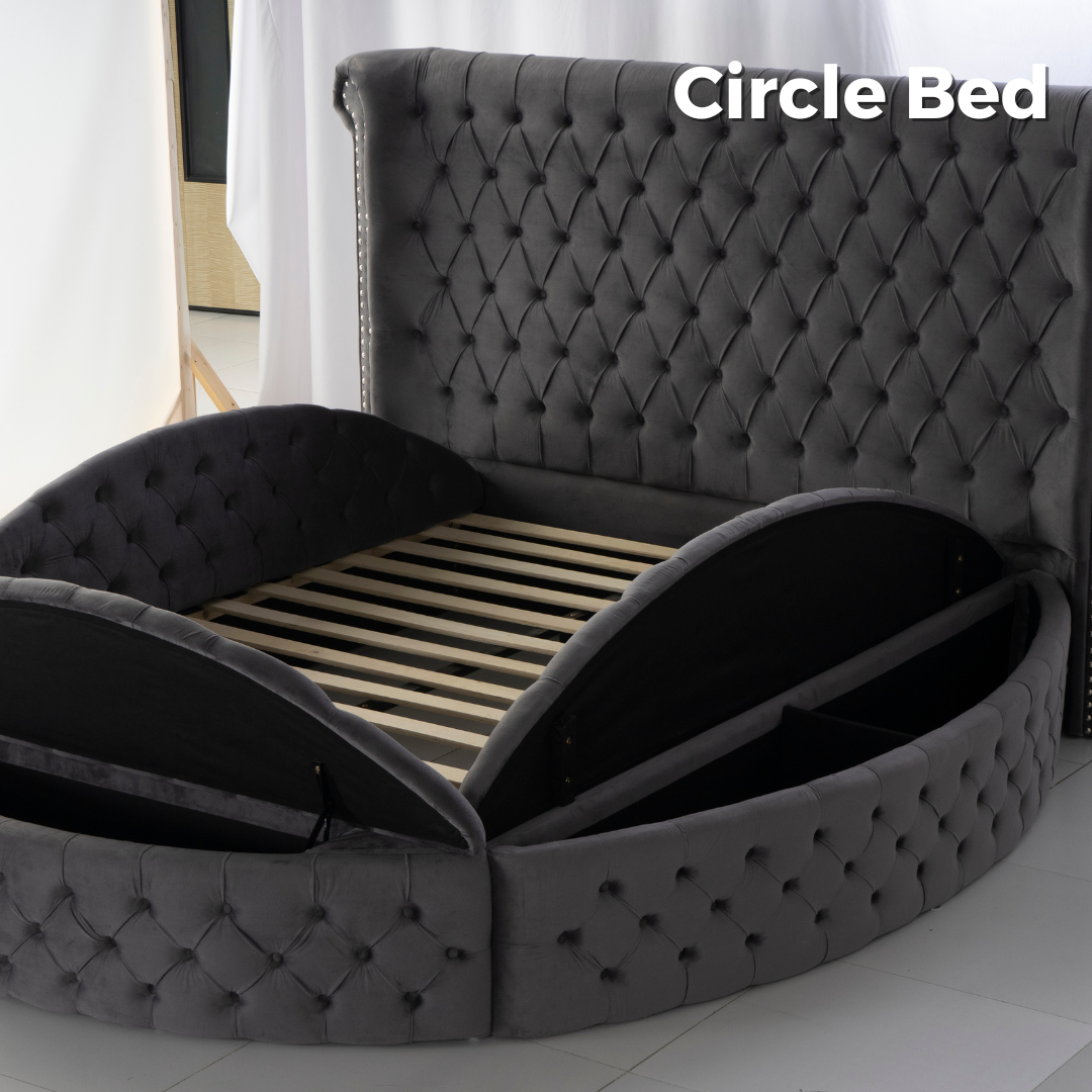 LEIZI Upholstered Circle Bed 