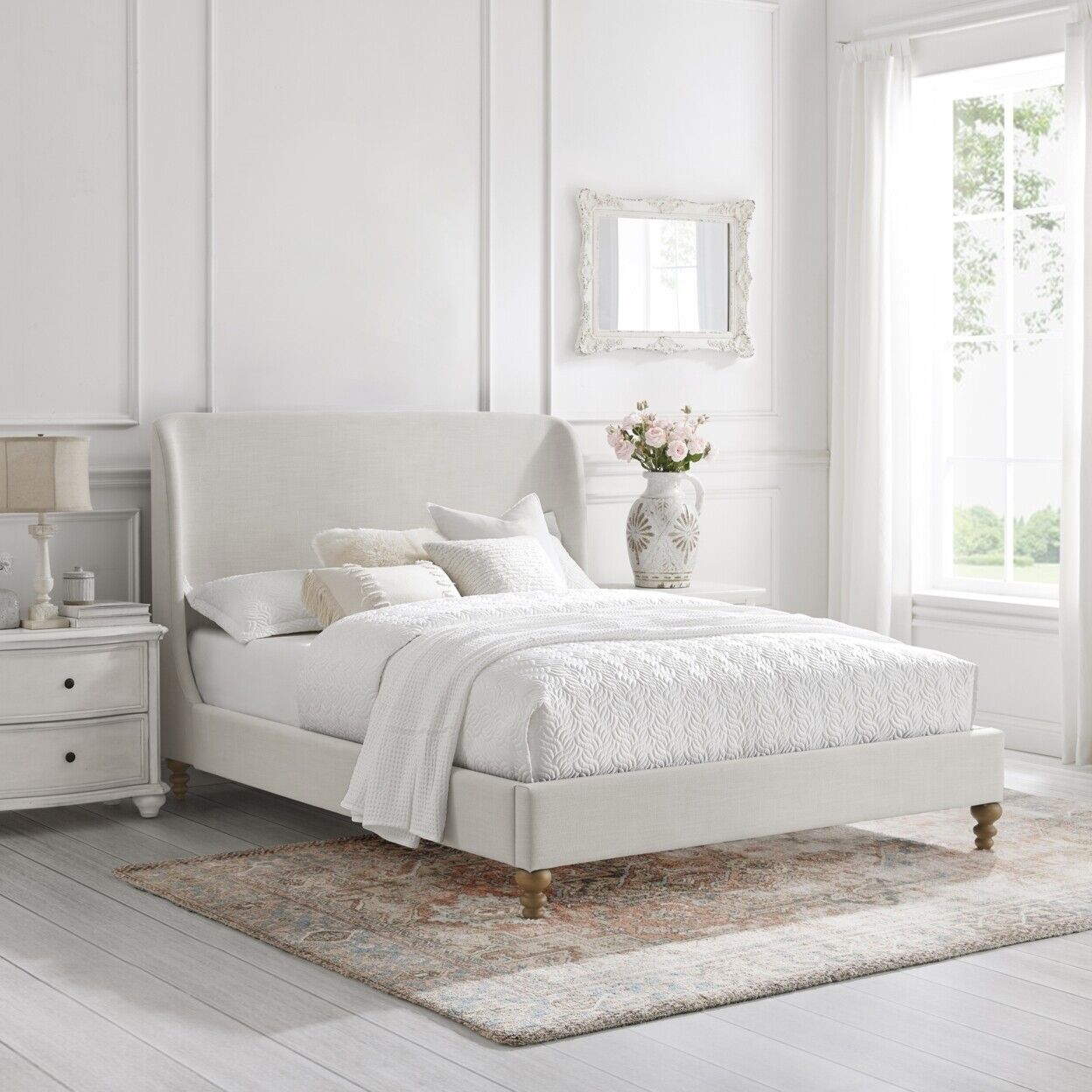 Elevate Your Bedroom with White Linen Upholstered Beds from LEIZI Furniture