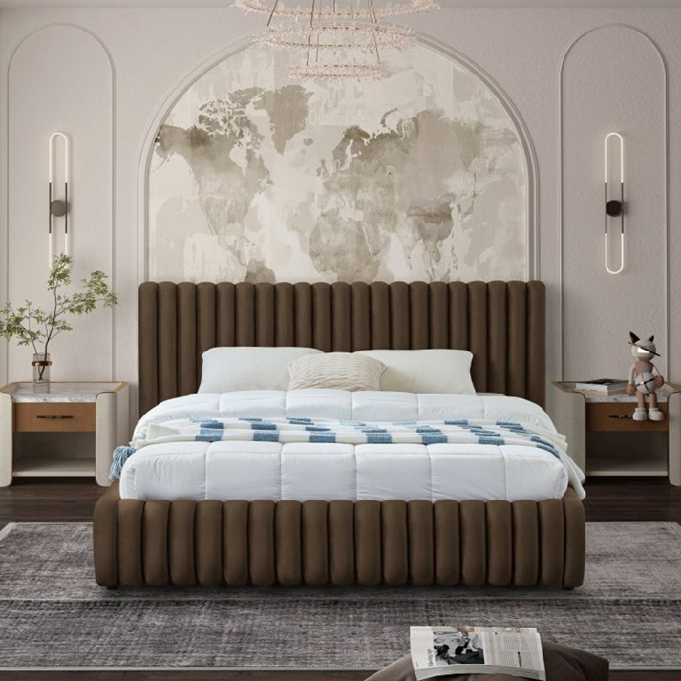 king size upholstered bed 