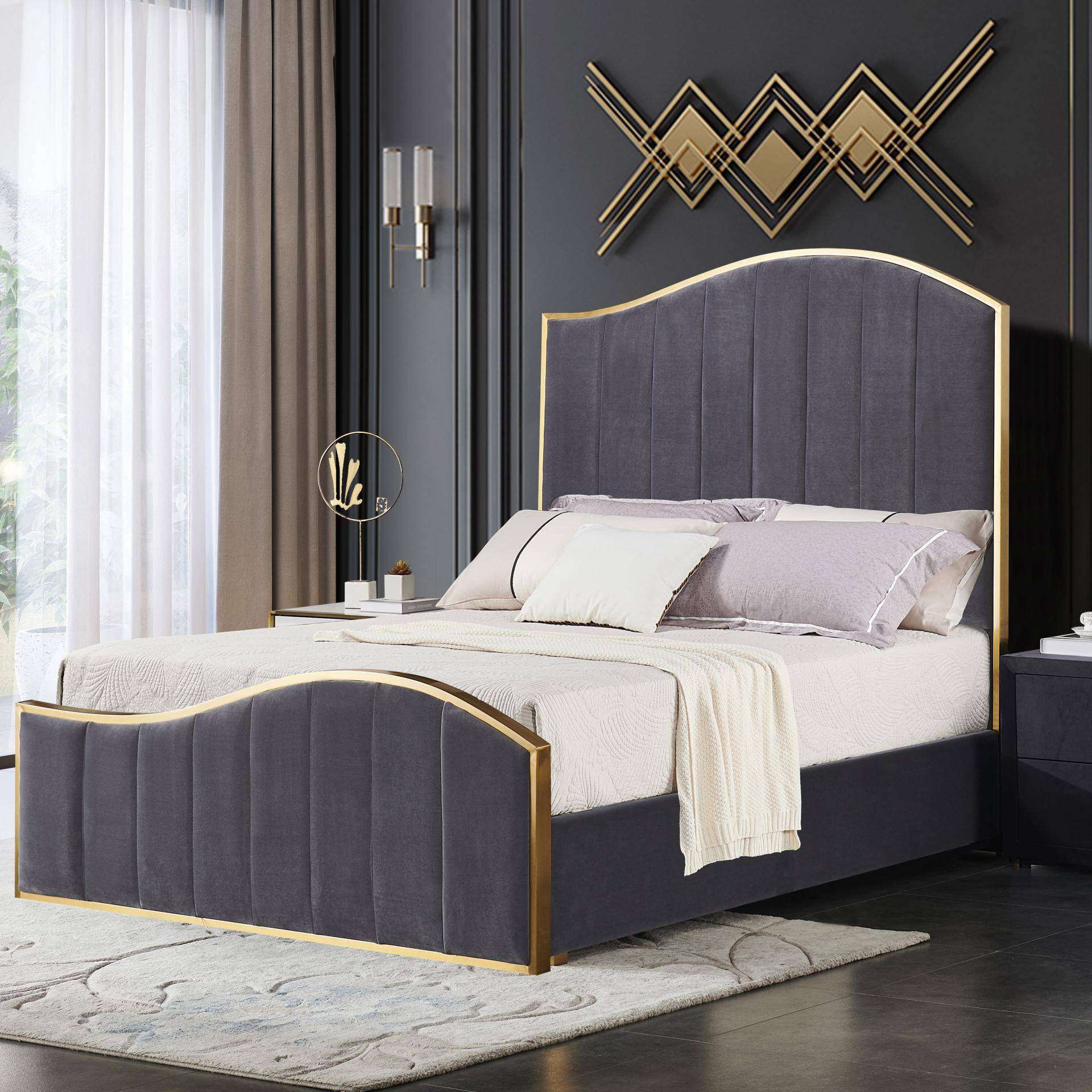 Bespoke King Size Velvet Bed Frame | LZ-913