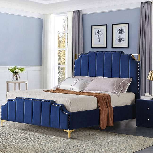 Wholesale Custom Made Upholstered Velvet Bed Frames | LZ-906
