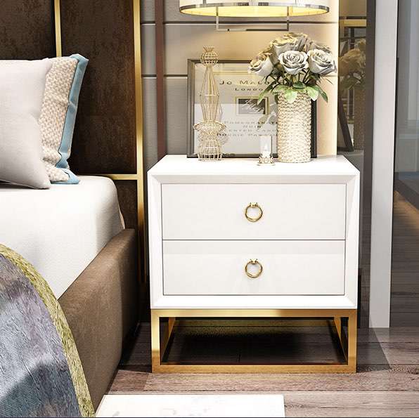 Double Drawers Nightstand - Bedroom Furniture In Stock