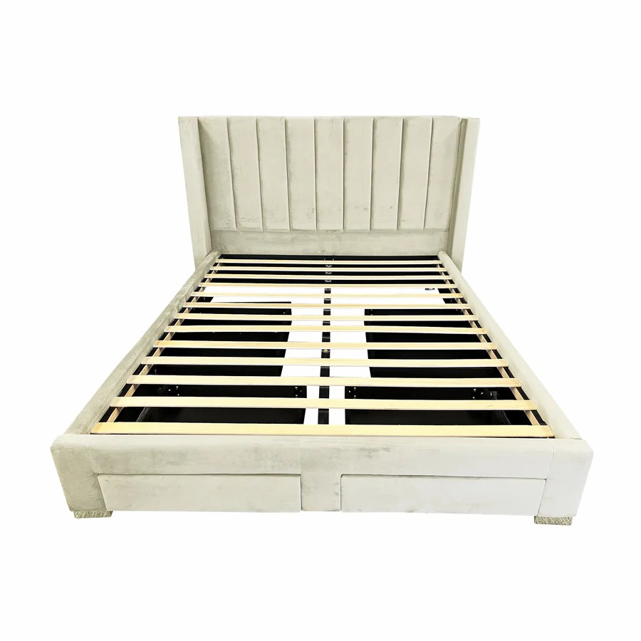 Storage Bed With Drawers Velvet Upholstered Bed | DG937