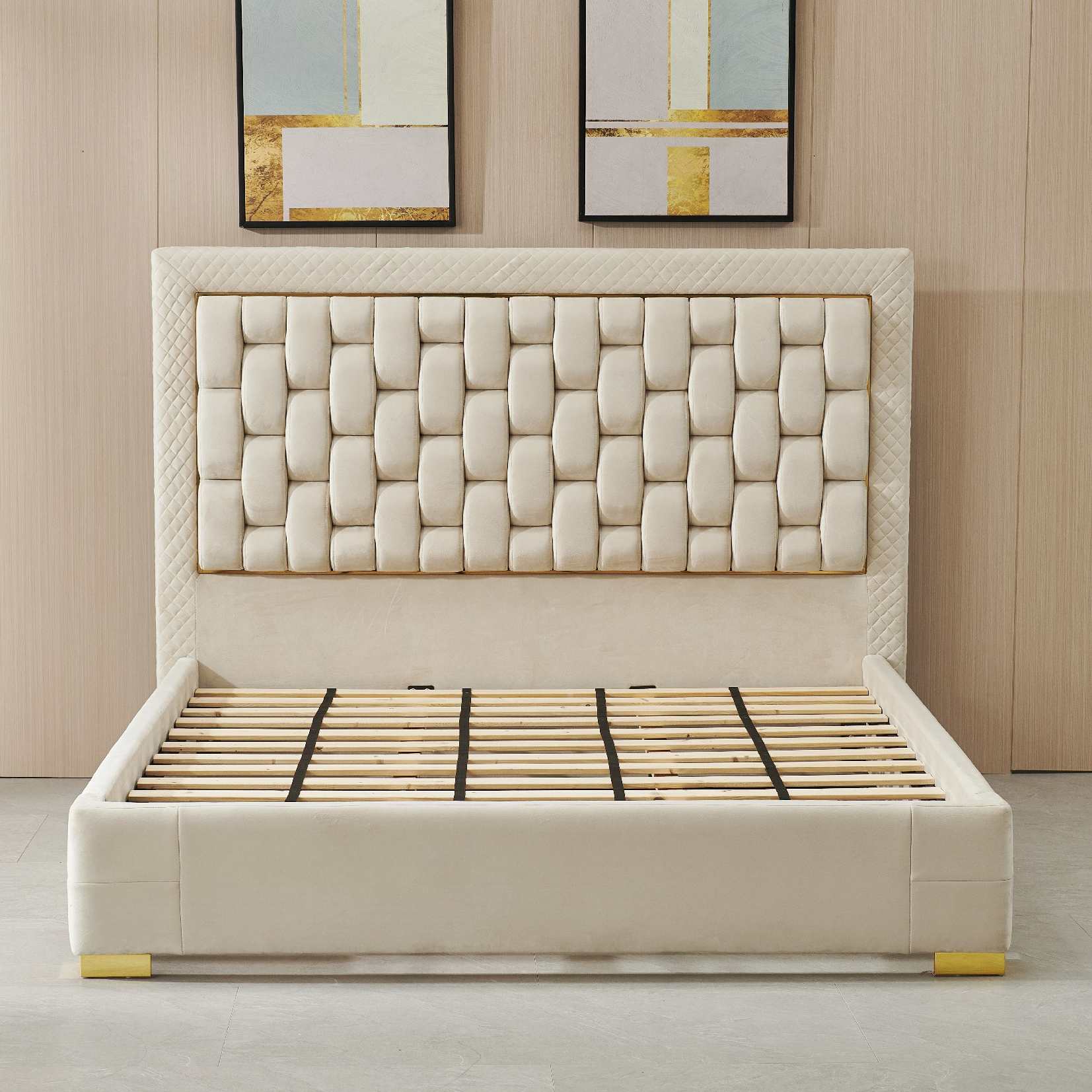 Luxury Custom Tufted Ottoman Bed Good Support | 947