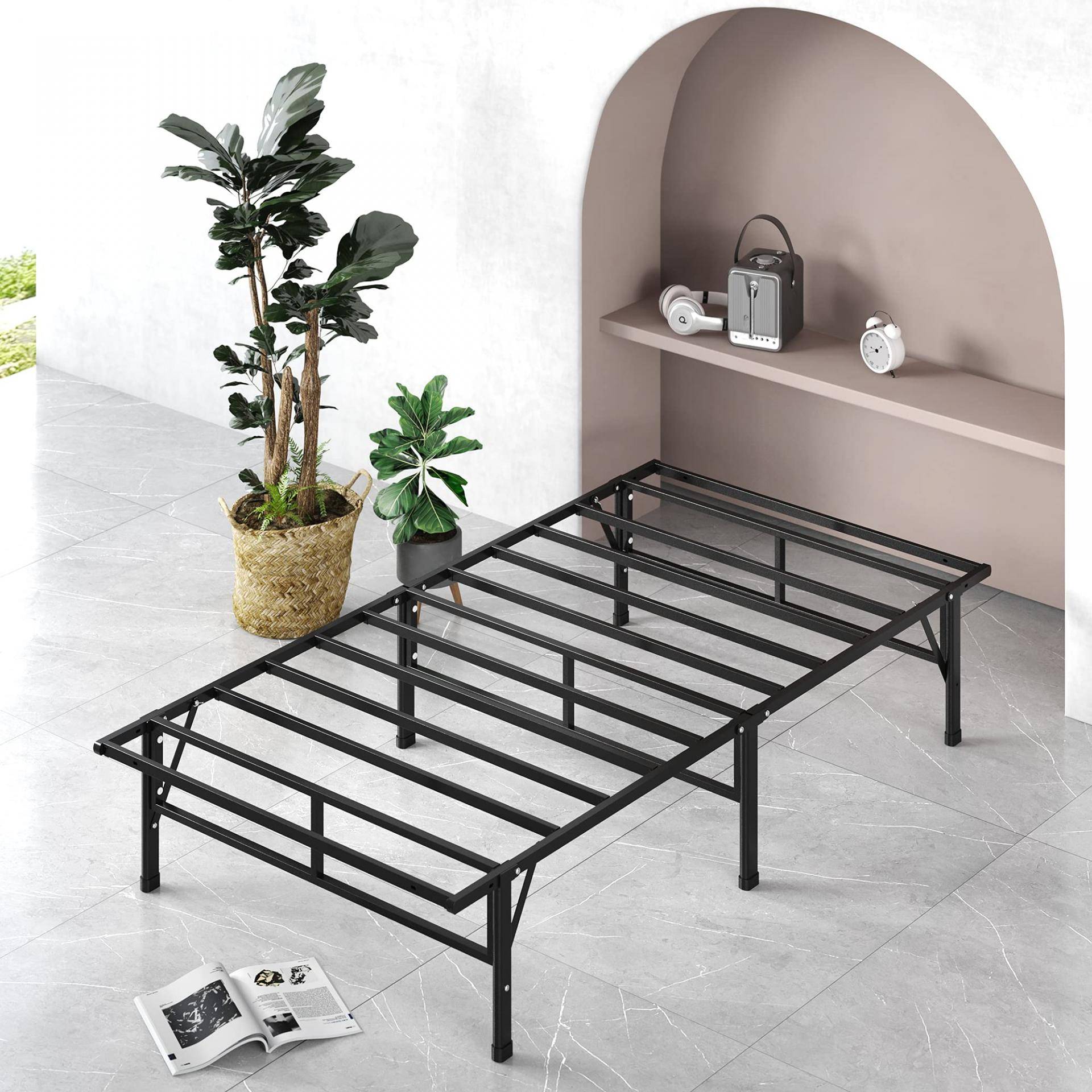 metal bed frame without box spring