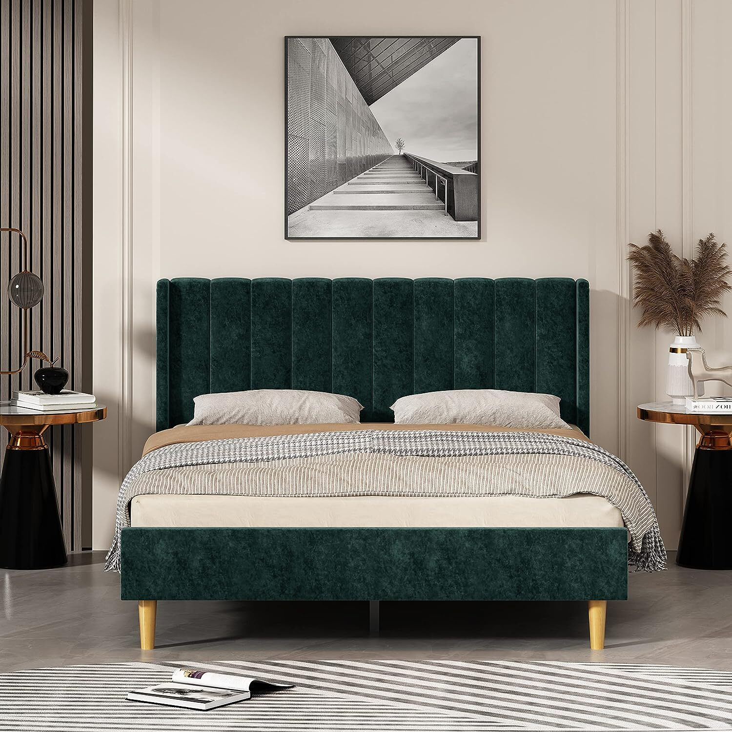 How to Match the Green Velvet Bed with the Right Furniture Style