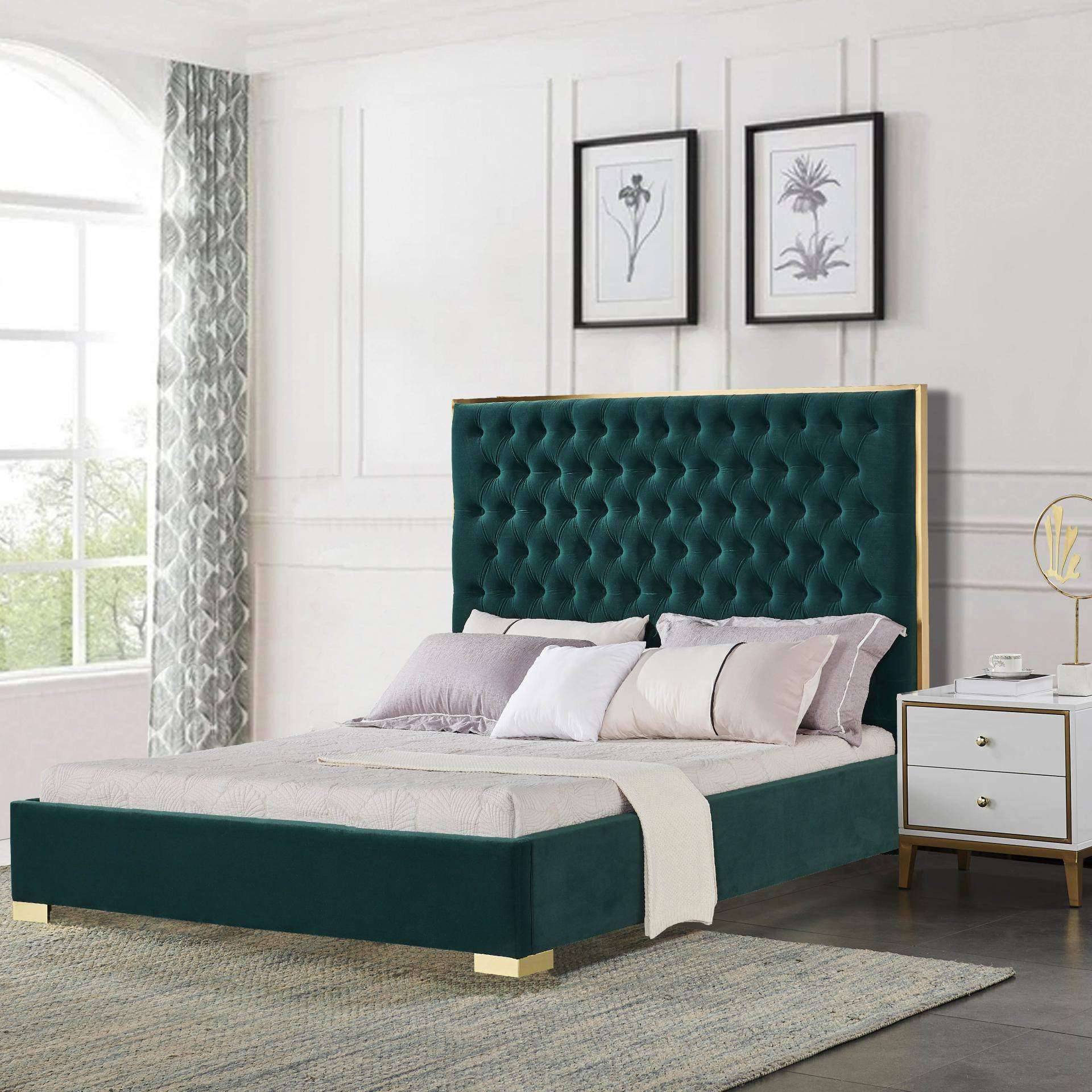 wholesale  green velvet bed